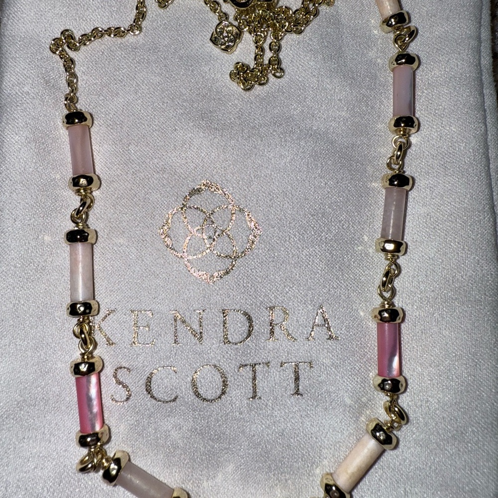 Kendra Scott Pink and Gold Gigi Necklace
